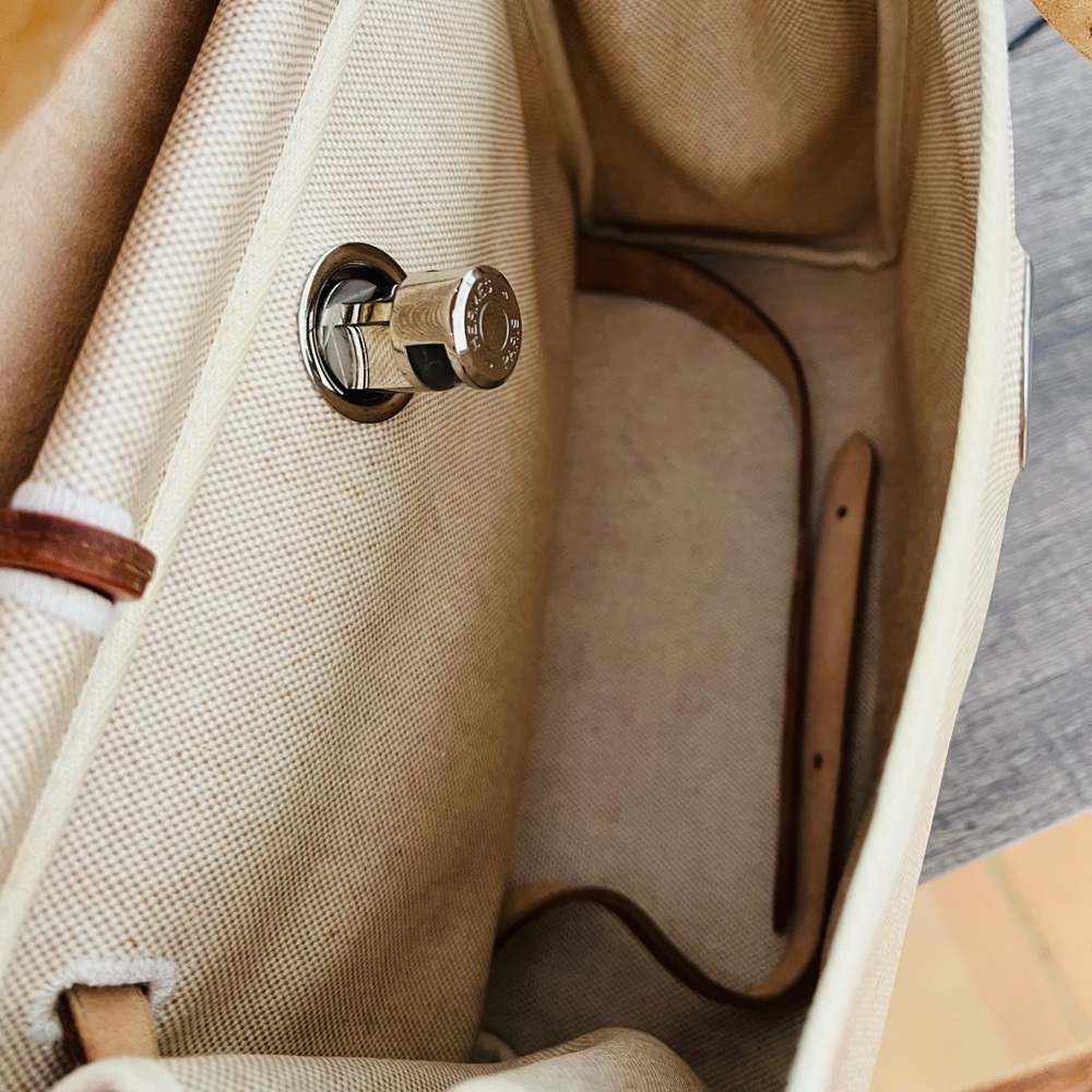 HERMES Toile Vache Calfskin Herbag - Picture 6 of 9